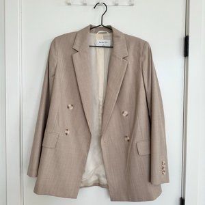 Aritzia Babaton Leonard Double-Breasted Beige Blazer